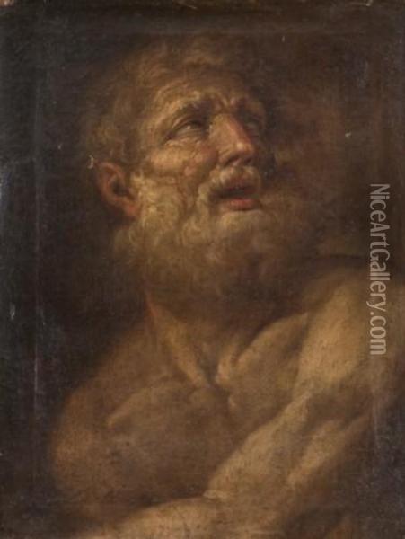 Etude D'homme Barbu Oil Painting - Giovanni Battista Langetti