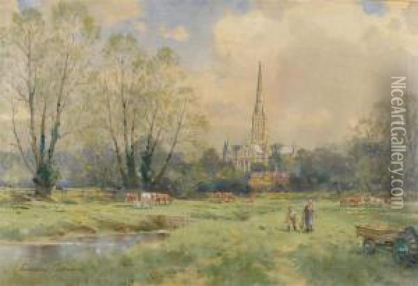 Salisbury Cathedral Oil Painting - Joseph Mallord William Turner