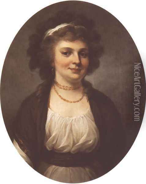 Portrait of Jozefa Chrzanowska Oil Painting - Kazimierz Wojniakowski