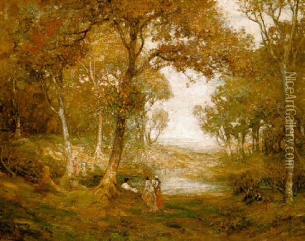 Golden Autumn, Galloway Oil Painting - William Mouncey