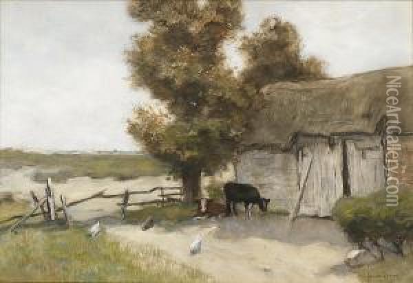The Farmyard Oil Painting - Jan van Hemessen