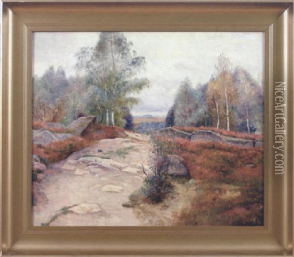 Landskap I Hostskrud Oil Painting - Olof Krumlinde