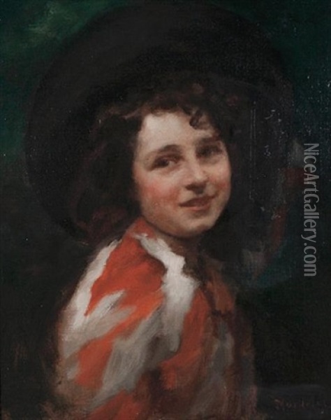 Portrait Of A Young Girl Oil Painting - Joseph Mordecai