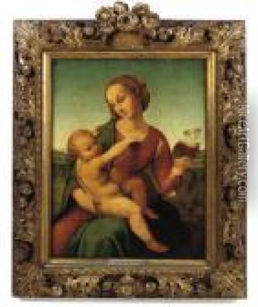 The Colonna Madonna Oil Painting - Raphael (Raffaello Sanzio of Urbino)
