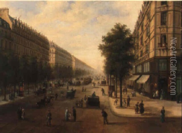 The Boulevard Malesherbes, Paris Oil Painting - Edmond Georges Grandjean