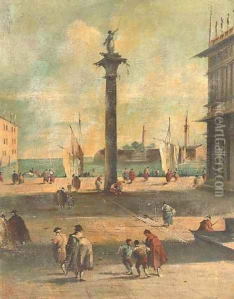 A Venetian capriccio Oil Painting - Francesco Guardi
