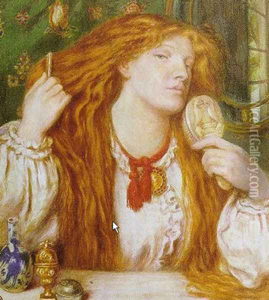 Woman Combing Her Hair 2 Oil Painting - Dante Gabriel Rossetti