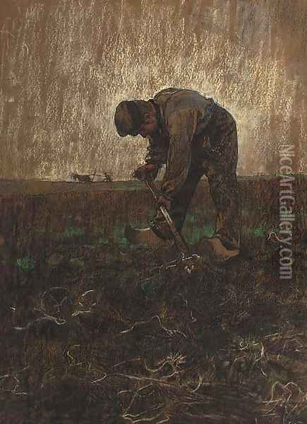 De Aardappelrooier Oil Painting - Jacobus Van Looy