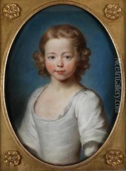 Portrait Of Achild Head And Shoulders Oil Painting - Hoare, William, of Bath