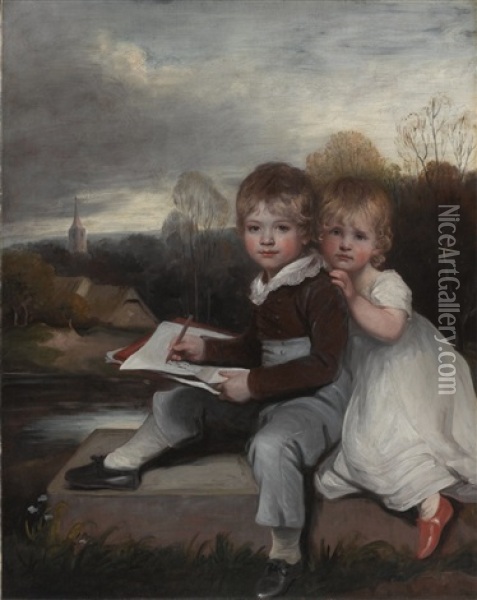 The Bowden Children Oil Painting - Sir John Hoppner