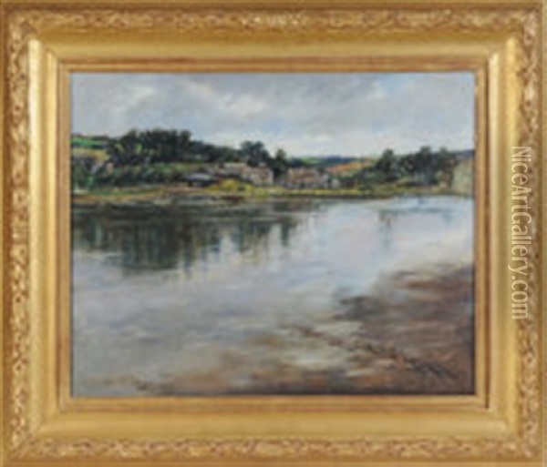 A Cornish Estuary Oil Painting - Stanhope Forbes