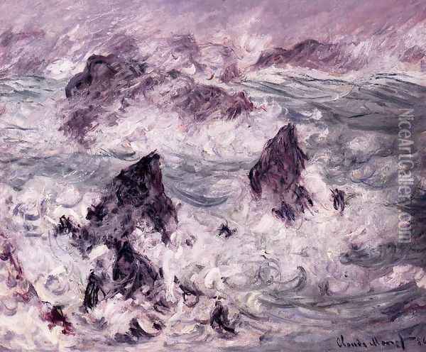 Storm At Belle Ile Oil Painting - Claude Oscar Monet