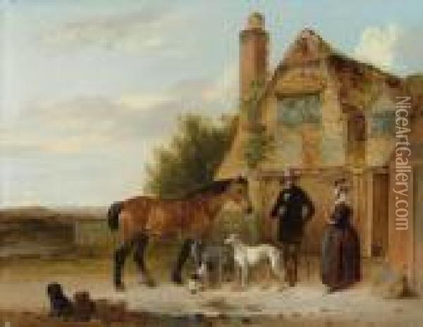 Setting Off For The Morning Ride Oil Painting - Edmund Bristow