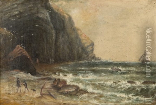 Tintagel Rock, Cornwall Oil Painting - John Hicks Whale