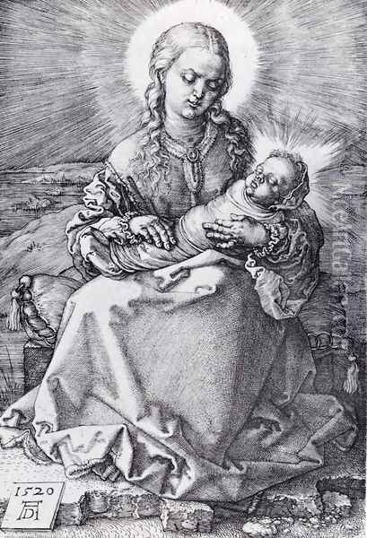 Madonna With The Swaddled Infant Oil Painting - Albrecht Durer