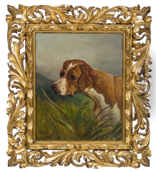 Hunting Dog Oil Painting - Anton Weinberger
