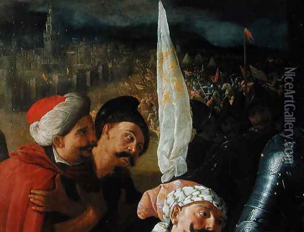 The Surrender of the Keep, 1629 (detail) 2 Oil Painting - Francisco De Zurbaran