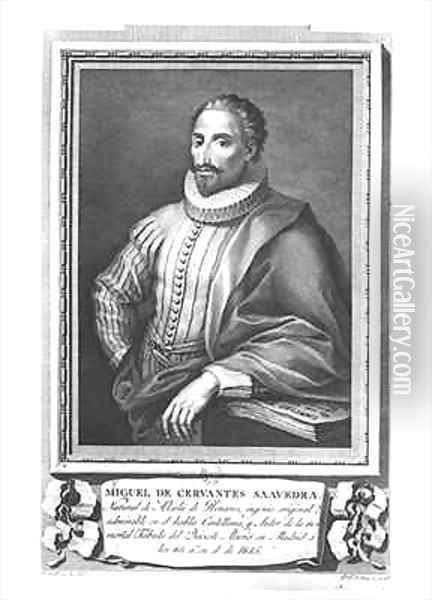 Portrait of Miguel de Cervantes Saavedra Oil Painting - Gregorio Ferro