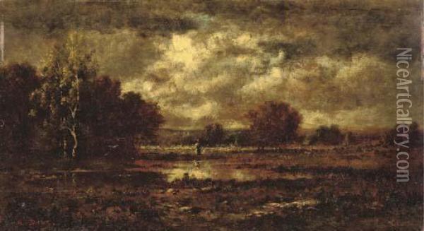 The Forest Of Fontainebleau Near Barbizon Oil Painting - Narcisse-Virgile D Az De La Pena