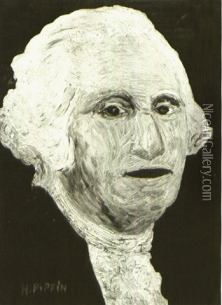 Portrait Of George Washington Oil Painting - Horace Pippin