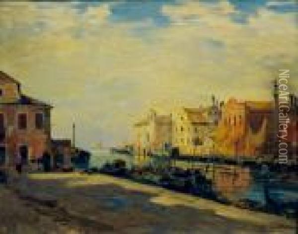 Promenade A Venise Oil Painting - Gaston-Marie-Anatole Roullet