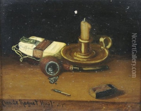Still Life With Pipe Oil Painting - Claude Raguet Hirst