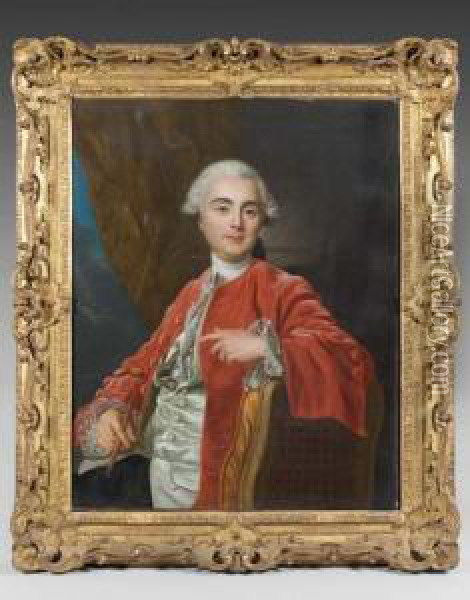 Portrait D'homme Dit De M. Laurent Grimod De La Reyniere Oil Painting - Louis-Michel Van Loo