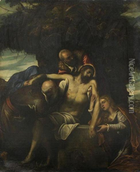 La Mise Au Tombeau Oil Painting - Domenico Tintoretto