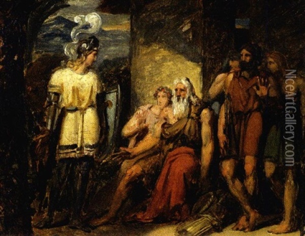 Tancrede Et Herminie Oil Painting - Joseph Desire Court
