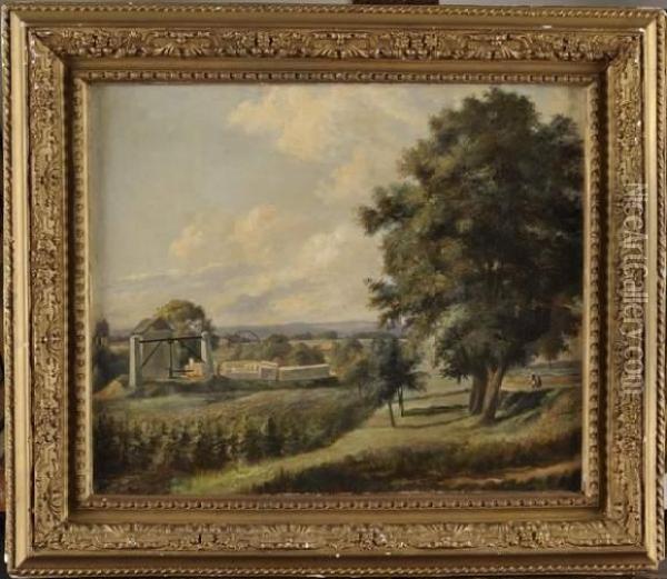 Paysage A La Carriere Oil Painting - Marie Guillaume Charles Leroux
