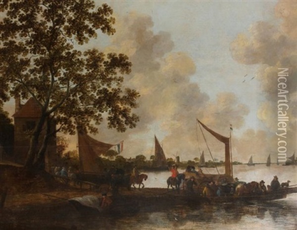 La Traversee Du Fleuve Oil Painting - Hendrick De Meijer