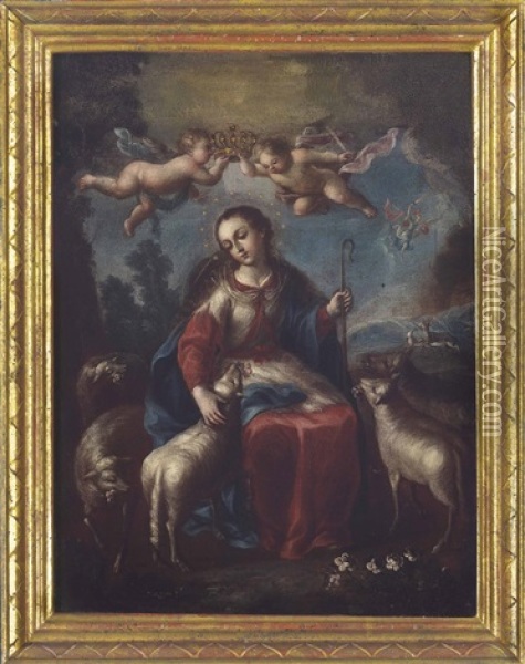 La Divina Pastora Oil Painting - Jose Joaquin Magon