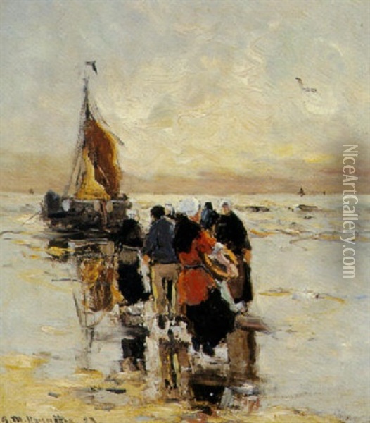 The Return Of The Fishing-fleet Oil Painting - Gerhard Arij Ludwig Morgenstjerne Munthe