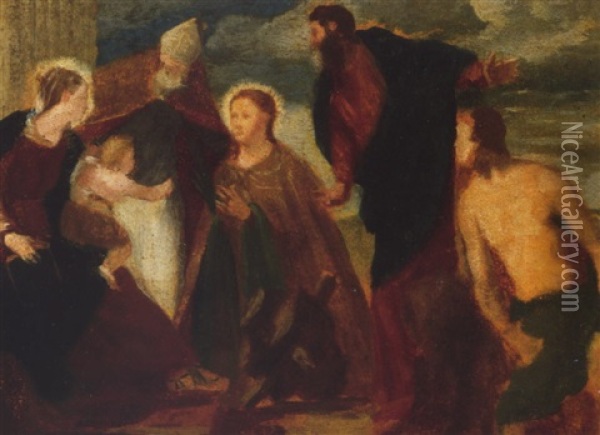 Copie D'apres 'le Mariage Mystique De Sainte Catherine' De Tintoret Oil Painting - Edgar Degas