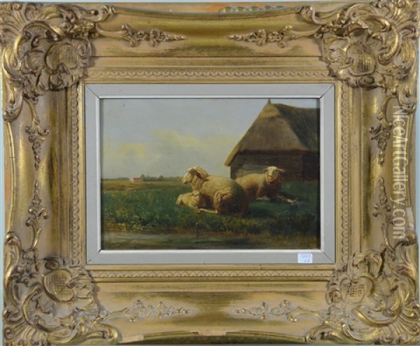 Moutons Oil Painting - Frans De Beul