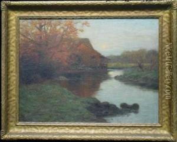 Old Mill Oil Painting - William Merritt Post