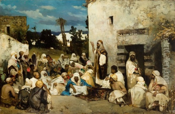 Christ Preaching At Capernaum Oil Painting - Wilhelm Kotarbinski
