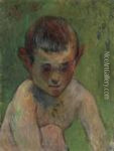 Petit Baigneur Breton Oil Painting - Paul Gauguin