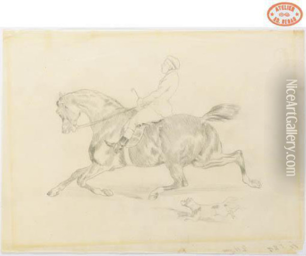 Cavalier; D'apres Alfred De Dreux Oil Painting - Edgar Degas