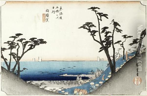 Landscape Oil Painting - Utagawa or Ando Hiroshige