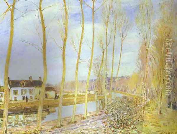The Canal Du Loing At Moret Oil Painting - Alfred Sisley