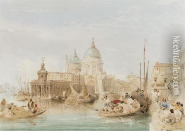 Santa Maria Della Salute, Venice Oil Painting - Edward Pritchett