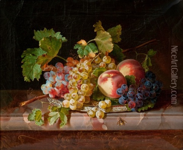Still Life With Fruit Oil Painting - Sebastian Wegmayr