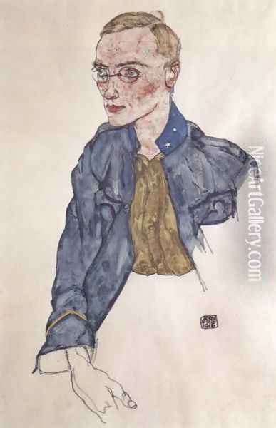 Voluntary Gefreiter Oil Painting - Egon Schiele