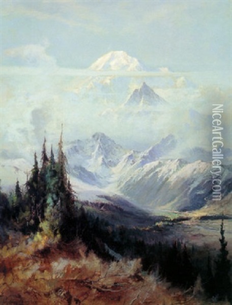 Mount Mckinley In Mist Oil Painting - Sydney Mortimer Laurence