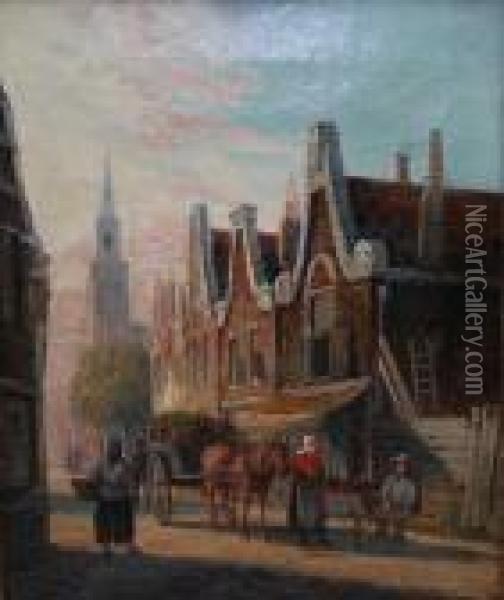 Dutch Town Oil Painting - William Raymond Dommersen