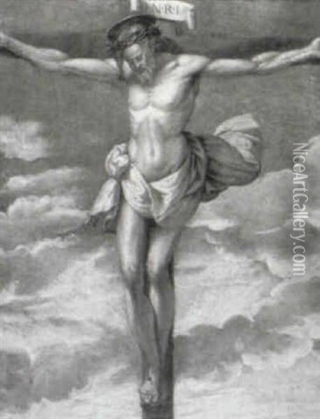 Christ On The Cross Oil Painting - Ferrau Fenzoni