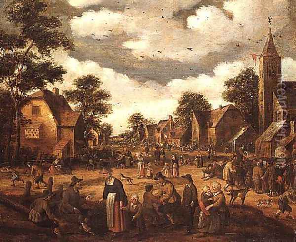 Village Scene Oil Painting - Joost Cornelisz. Droochsloot