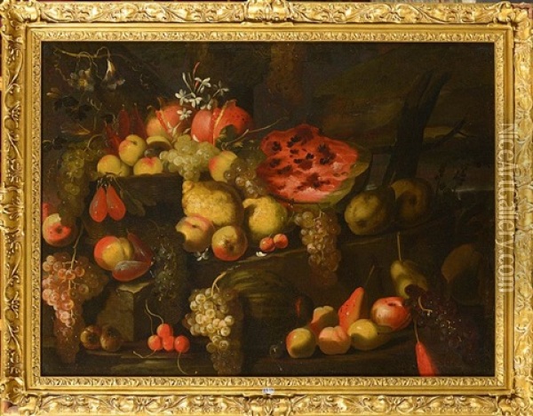 Nature Morte Aux Fruits Oil Painting - Abraham Brueghel