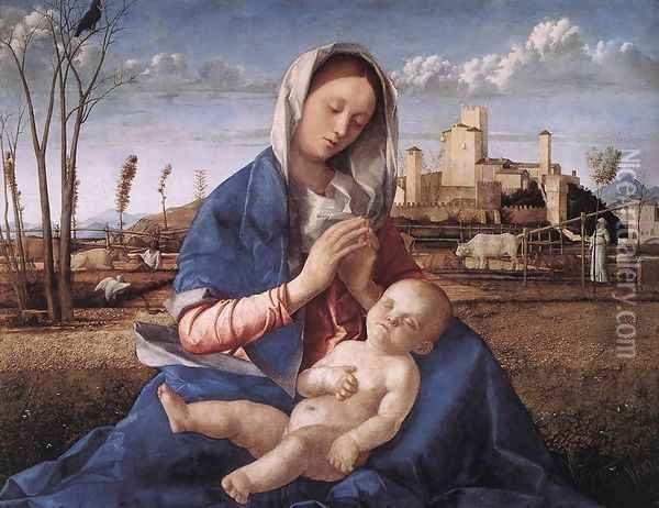 Madonna of the Meadow (Madonna del prato) 1505 Oil Painting - Giovanni Bellini